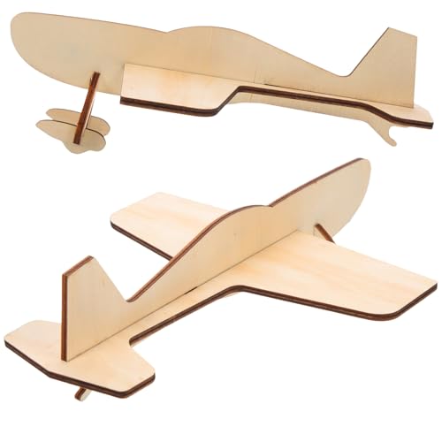 UPKOCH 2 Stück Holzflugzeug DIY Puzzle für Vorgefertigte Holzteile Handliches Modell Fördert Hand Auge koordination als Bildungs Bastelspielzeug für Jungen und Mädchen von UPKOCH
