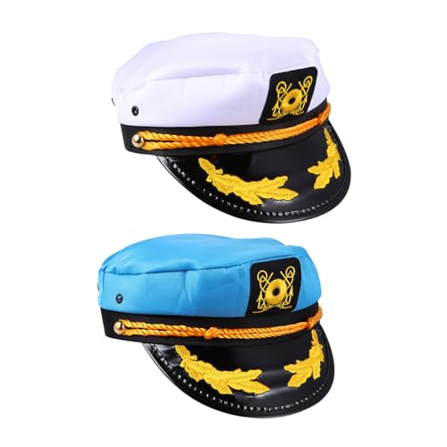 UPKOCH 2 Stück Kapitänsmütze für Erwachsene Matrosen Kostüm Mütze Unisex Verstellbar Yacht Hut für Halloween Karneval Party Seefahrer Accessoire UPKOCH 2 Stück Kapitänsmütze für Erwachsene Matrosen Kostüm Mütze Unisex Verstellbar Yacht Hut für Halloween Karneval Party Seefahrer Accessoire von UPKOCH