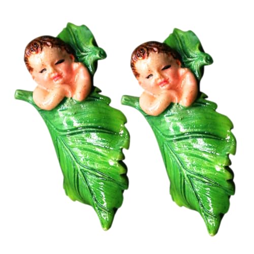 UPKOCH 2 Stück Kleine Landschaftsornamente Feenfiguren Mini-gartenfiguren Miniaturfiguren Miniatur-feen Kleine Figuren Harz Green von UPKOCH