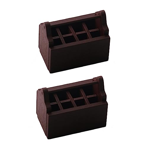 UPKOCH 2 Stück Kleine Werkzeugkiste Bauernmöbel Mini-zubehör Artikel Mini -Toolbox Werkzeugkoffer Mini- - Fotografie-Requisiten Miniatur-werkzeugkasten-Ornament Holz Coffee von UPKOCH