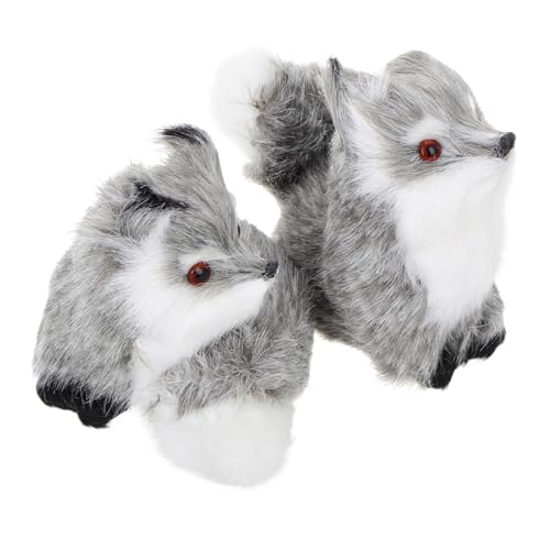 UPKOCH 2 Stück Kleiner Fuchs Ornament Simulationstiere Haustiere Waldtier Ornamente Junge Fuchs Stofftier Plüsch Mini Figur Plüschtiere Lamm Katze Waldtiere Graues von UPKOCH