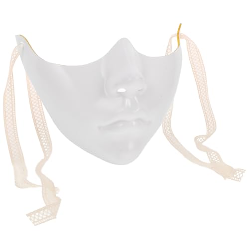 UPKOCH 2 Stück Masquerade Party Halbmaske Weiße Kunststoff Halbgesichtsmaske mit Bindeband Vielseitige Cosplay Maske für Damen Maskenball Fasching Karneval Kostüm UPKOCH 2 Stück Masquerade Party Halbmaske Weiße Kunststoff Halbgesichtsmaske mit Bindeband Vielseitige Cosplay Maske für Damen Maskenball Fasching Karneval Kostüm von UPKOCH