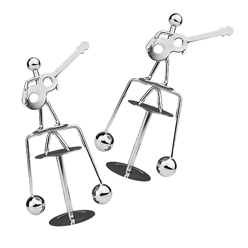 UPKOCH 2 Stück Metal Gitarre und Mann Balance Teiliges Desktop Elegantes Rostfreies Metallmodell für Physik Balancierendes Kreatives für Büro und Zuhause von UPKOCH
