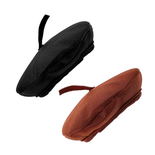 UPKOCH 2 Stück Mini Beret Mütze für Puppen Weiche Baumwoll Dekoration für Kuscheltiere und DIY Bastelprojekte Stylische Kleine Bastelhüte in Schwarz und Braun für Party Accessoires und UPKOCH 2 Stück Mini Beret Mütze für Puppen Weiche Baumwoll Dekoration für Kuscheltiere und DIY Bastelprojekte Stylische Kleine Bastelhüte in Schwarz und Braun für Party Accessoires und von UPKOCH