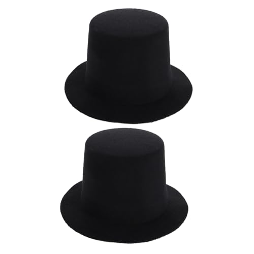 UPKOCH 2 Stück Mini Filzhüte für Puppen DIY Handgemacht Schwarze Mini Tops Hüte aus Stoff und Eva Wiederverwendbar Dekoration für Bastelarbeiten und Puppenkleidung von UPKOCH