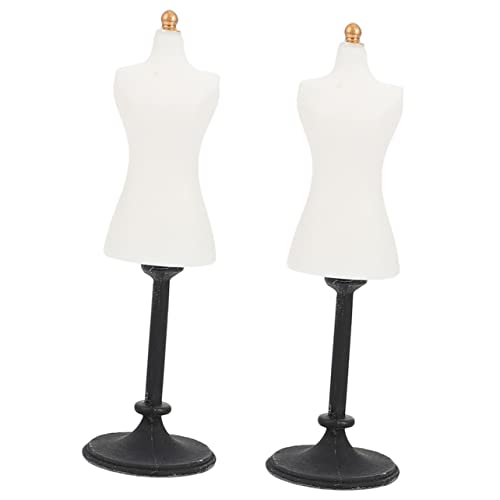 UPKOCH 2 Stück Mini-Mannequin-ständer Puppenwagen Schaufensterpuppe Körper Weiblich Träger Mannequin-körper Wiedergeborene Puppe Menschlich Kleine Puppe in Kleiderform Auto Weiß Harz von UPKOCH