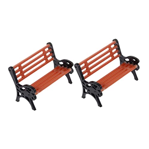 UPKOCH 2 Stück Mini-Parksitze Simulation Miniaturbank Mini-Simulationsmodell Fee Miniatur-Hausmöbel puppenhauszubehör gartendeko sitzbank Mini-Stuhldekoration Mini-Harzbank von UPKOCH