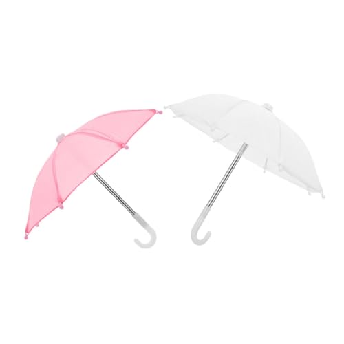 UPKOCH 2 Stück Mini Regenschirme für Puppen Niedliche Tiny Umbrella Zubehör für Puppenhaus Dekoration für Kreatives Spiel und Fotorequisiten Weiß von UPKOCH