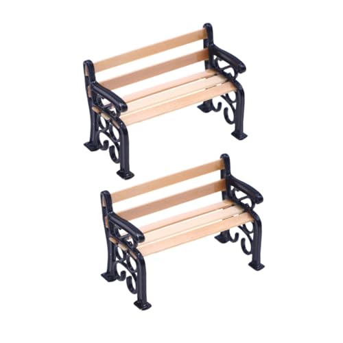 UPKOCH Puppenhaus Dekoration Spielzeug Miniatur Parkbank Holz Eisen Material Winziges Modell Realistische Bankform Kompakte Größe UPKOCH Puppenhaus Dekoration Spielzeug Miniatur Parkbank Holz Eisen Material Winziges Modell Realistische Bankform Kompakte Größe von UPKOCH