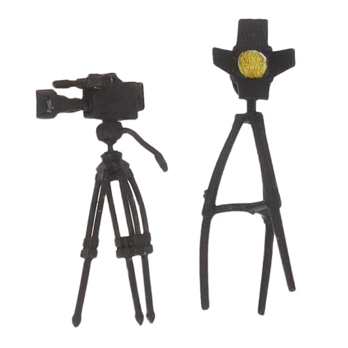 UPKOCH 2 Stück Miniatur Fotostativ und Simulation Licht Resin Kamera Stativ Modell Puppenhaus Zubehör für Mikro Landschaft Deko Leicht Tragbar Vielseitig für Fotografie Szenen von UPKOCH