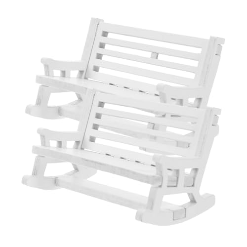 UPKOCH 2 Stück Miniatur Holz Schaukelstuhl Vintage Retro Charm Miniaturmöbel für Puppenhaus Tischdekoration Vielseitige Wohnaccessoires Detailliertes Design von UPKOCH