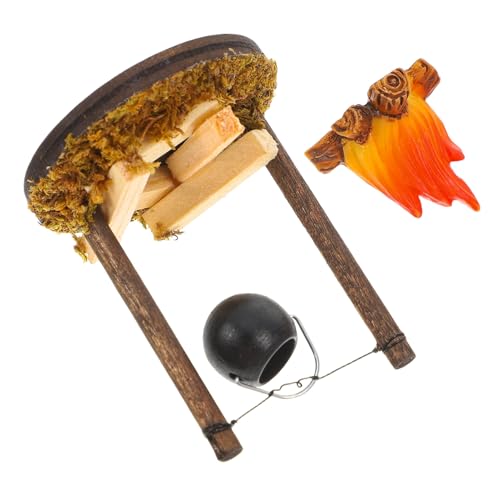 UPKOCH 2 Stück Miniatur Puppenhaus Deko Teilig Vintage Hängender Ofen Modell für Garten Micro Landschaft Camping Zubehör für Puppenhaus Küche und Feengarten Gestaltung von UPKOCH