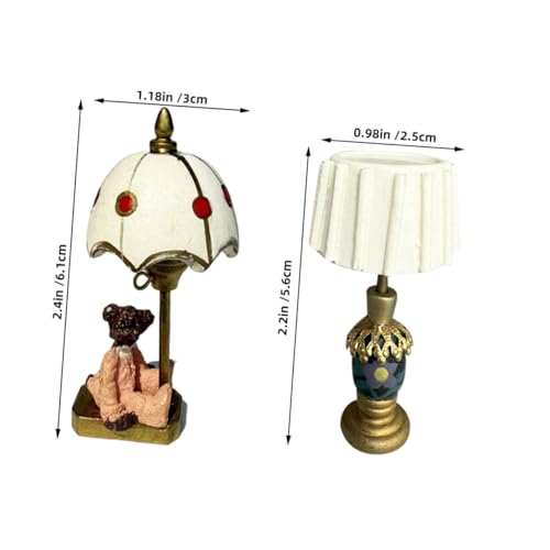 UPKOCH 2 Stück Miniatur Puppenhaus Tischlampen Detailgetreue Miniaturbeleuchtung mit Weißem Schirm und Bärenmotiv Dekorative Puppenhausmöbel für Schlafzimmer Wohnzimmer Sammler UPKOCH 2 Stück Miniatur Puppenhaus Tischlampen Detailgetreue Miniaturbeleuchtung mit Weißem Schirm und Bärenmotiv Dekorative Puppenhausmöbel für Schlafzimmer Wohnzimmer Sammler von UPKOCH