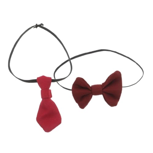 UPKOCH 2 Stück Miniatur Puppenkrawatten Mini Fliege Zum Vorbinden Für Puppenhaus Kostümzubehör DIY Puppenbastelprojekt Nähdekoration Rot von UPKOCH