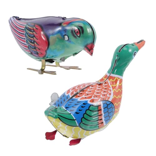 UPKOCH 2 Stück Nostalgische Aufziehspielzeuge aus Bunte Modelle Magpie Ente Kinderfreundlich Kompakt Langlebig und Dekoration für Festivals von UPKOCH