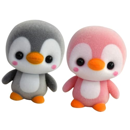 UPKOCH 2 Stück Plüsch Pinguin Weiche Kuscheltier Figuren Rosa Niedliche Dekoration für Auto Schreibtisch Sofa Kinderfreundlich und Stimmungsaufhellend von UPKOCH