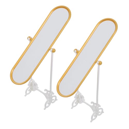 UPKOCH Miniatur-ankleidespiegel Aus Kunststoff 2er-Pack Puppenhaus-Ornamente Für Kinder Mini-Spiegel Im Maßstab 1/12 Zum Aufbewahren Zufällige Farbe von UPKOCH