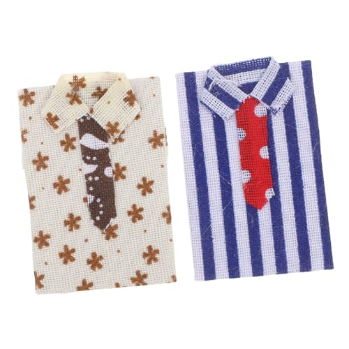 UPKOCH 2 Stück Puppenhaus Kleidung Leichtes Material Realistische Mini Shirt Requisite für Bjd Figuren Diorama Zubehör Kreatives Rollenspiel von UPKOCH