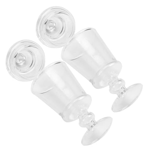 UPKOCH 2 Stück Puppenhaus Lebensmittelzubehör Dekor Mini Bonbonglas Puppenhaus Ornamente Süßes Bonbonglas Kleine Apothekergläser Miniatur Vorratsgläser Aus Glas Süßigkeitenglas von UPKOCH