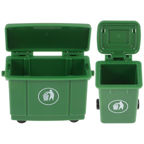 UPKOCH 2 Stück Puppenhaus Mülleimer Auto Müll Coole Tassen Mini Mülleimer Modell Kleiner Mülleimer Mit Deckel Puppen Miniatur Bausätze Pflanzenmodell Mülleimer Kleine Häuser von UPKOCH