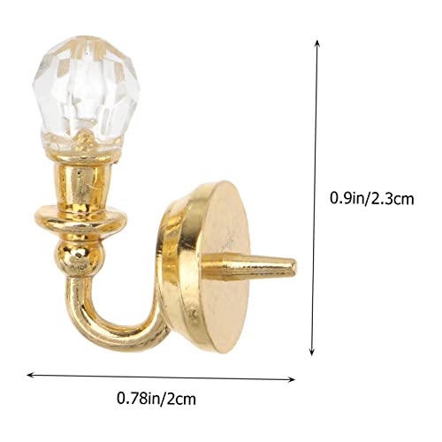 UPKOCH 2 Stück Puppenhaus Wandleuchte Miniatur-dekorationslampe DIY Zubehör Mini-Puppen- Kleine Hausdekoration Fee Lampe Kleine Hausversorgung Golden Legierung von UPKOCH