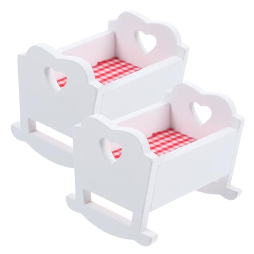 UPKOCH Miniatur-holzbett Puppenhausbett Mini-Bett-Ornament Miniatur-möbel Basteln Fantasievolles Spiel Für Kinder von UPKOCH
