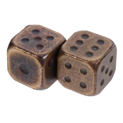 UPKOCH 2 Stück Retro Metallwürfel Spieltisch Spielwürfel Vintage Mini Kleinspiel 6 Seitiges Spiel Schluckzahlenwürfel Metall Brettspielwürfel Party Zubehör Spiel Requisite von UPKOCH