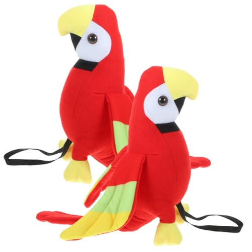 UPKOCH 2 Stück Schulterpapierpuppe Piraten-Cosplay-zubehör Kostüm Lustig Party Realistisch Piraten-papageien- Vogel Auf Modern Träger Sachen Ausgestopft Plüsch Rot von UPKOCH