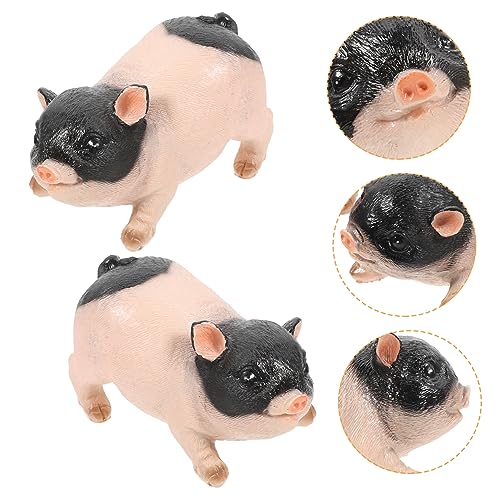 UPKOCH 2 Stück Simulation Schwein Figur Kleines Schweinemodell Dekorative Schweinedekoration Kleines Schweinchen Schmücken Neuheit Schweinefigur Ferkel Dekorationen Harz von UPKOCH