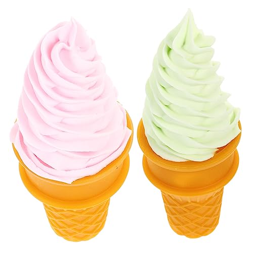UPKOCH Robustes Gefälschtes Eiscreme-Modell 2 Stück PVC-eistüte-Spielzeug Für Foto-Requisiten Geburtstagsdekor UPKOCH Robustes Gefälschtes Eiscreme-Modell 2 Stück PVC-eistüte-Spielzeug Für Foto-Requisiten Geburtstagsdekor von UPKOCH