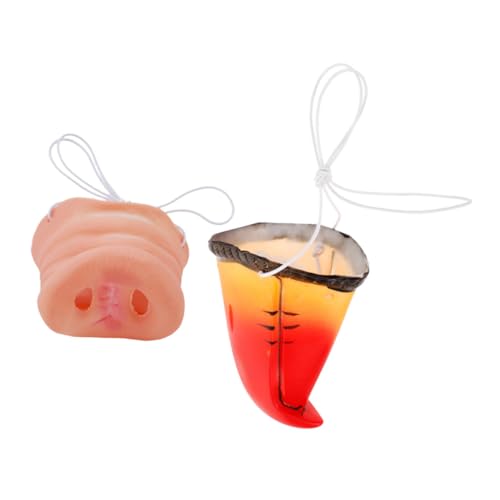 UPKOCH 2 Stück Simulierte Tiernase Schnabelnase Papageienschnabelmasken Karikatur Vogelschnauzenkostüm Papageienkostüm Cosplay-Nase Halloween-Schweinenase Halloween-Maske Plastik von UPKOCH
