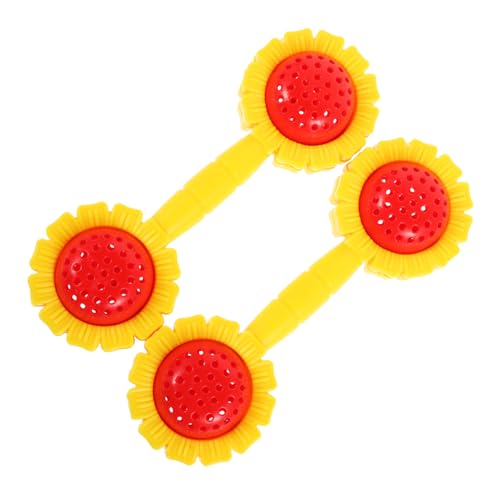 UPKOCH 2 Stück Sonnenblumenhanteln kinderspielzeug kindersport kinderentwicklung Kinderbewegung hantel greifspielzeug fitnessgeräte Rasseln Plastik von UPKOCH