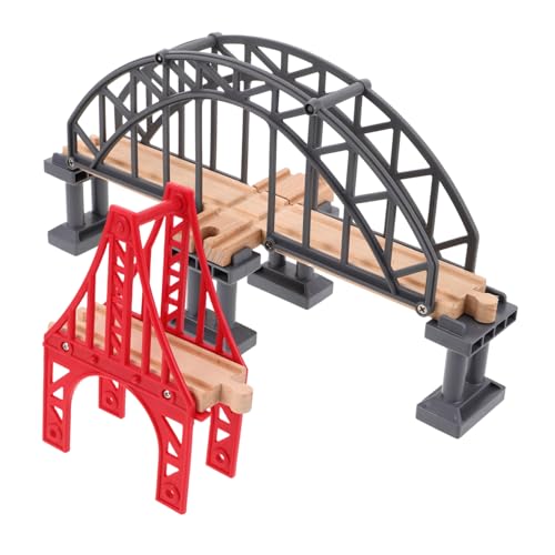 UPKOCH 2 Stück Teiliges Eisenbahnbrücke Kleine Dekorative Modellbrücke für Schienen Interaktives Bahngleis Zubehör für Fördert Kreativität und Motorische Fähigkeiten von UPKOCH