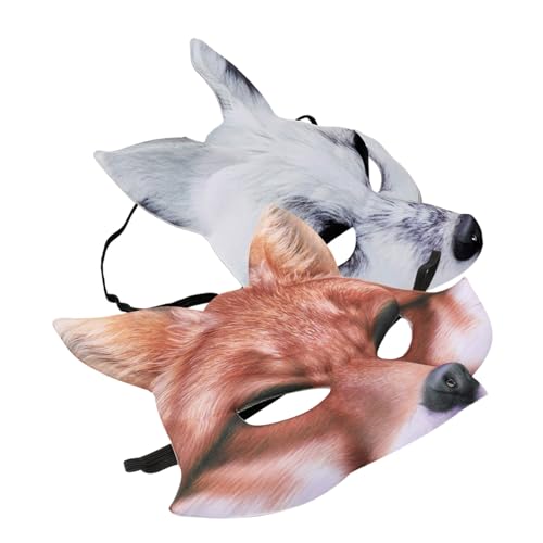 UPKOCH 2 Stück Teiliges Halbe Fuchsmaske aus Leichtem Eva-material Realistische Tiergesichtsdekoration für Halloween und Karneval Komfortabel und Detailreich für Cosplay-partys von UPKOCH