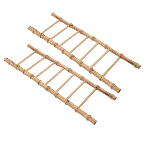 UPKOCH 2stücke Miniaturleiter Aus Bambus Im Vintage-Stil Kleine Leitern Für Puppenhausdekoration Feengartenmodelle Und Bastelprojekte Im Kleinformat von UPKOCH