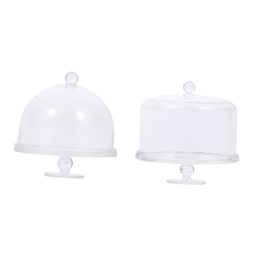 UPKOCH 2 Stück Teiliges Mini Kuchenständer Puppenhaus Zubehör Langlebig Sicher Kompakt Puppenmöbel Kuchenhaube Tortendeko für Kreative Handarbeit von UPKOCH