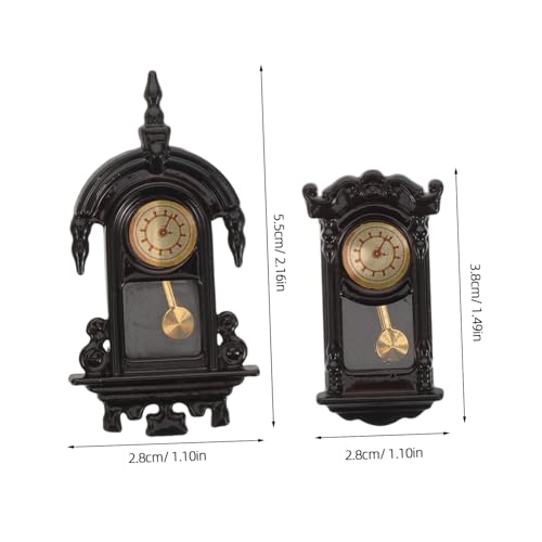 UPKOCH 2 Stück Teiliges Miniatur Puppenhaus Uhr mit Beweglichen Zeigern Vintage Wanduhren Dekorative Puppenhausmöbel für Wohnzimmer Schlafzimmer Küche Stilvolle Miniatur Wanddekoration von UPKOCH