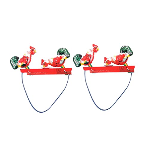 UPKOCH 2 Stück Teiliges Realistisches Eisenschicht Hühnerpickspielzeug Lustiges Kinderspielzeug mit Kreativem Design Robustes Metallmaterial für Sammler und Retro Fans von UPKOCH