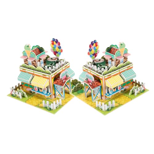 UPKOCH 2 Stück Teiliges Schaumstoff Puzzle Eiscreme Laden Modell Bausatz DIY Lernspielzeug für Erwachsene Kreativitätsfördernd Hand Auge Koordination Training von UPKOCH