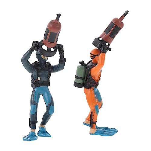 UPKOCH 2 Stück Teiliges Taucher Figuren aus Hochwertigem Realistische Miniatur Dekoration für Aquarium und Detailreich Gestaltete Desktop Ornamente für Sammler von UPKOCH
