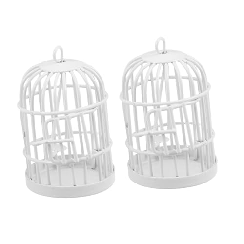 UPKOCH 2 Stück Teiliges Vogelkäfig aus Metall mit Tür Dekorative Puppenhaus für Mikro Landschaften Feengärten und Vintage Tischdekorationen von UPKOCH