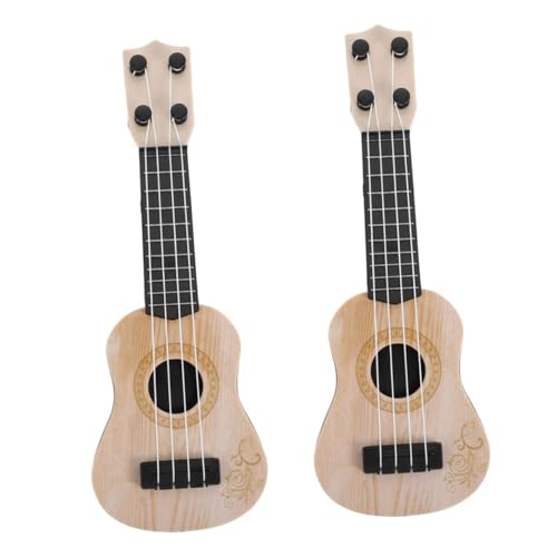 UPKOCH 2 Stück Toy Ukulele Anfänger-Ukulele für Mini-Ukulele für Kleinkinder -Ukulele- Ukulele-Einsteiger-Musikinstrument Ukulele - Plastik Beige von UPKOCH