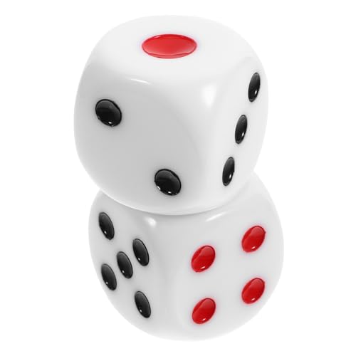UPKOCH 2 Stück Würfel Aus Harz Lustig Zahlenwürfel Neuheit Würfel Riesig Ludo-Spiel Streichwürfel Party Würfel Würfelspiel Vielseitig Jumbo Unterhaltungswürfel Rechts Groß Weiß von UPKOCH