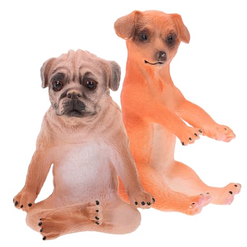 UPKOCH 2stücke Miniatur Hundefiguren Realistische Tierornamente Aus Leichtem Für Dekorative Zwecke Und Kindliche Lernspiele Für Zuhause Und von UPKOCH