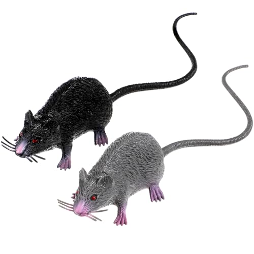 UPKOCH 2 Stück realistische Spielzeuge, Ratten, Mäuse, Ratten, Kunststoff, Mäuse, realistisch, gruselig, falsch, Rattenfiguren, Tricks, Streiche UPKOCH 2 Stück realistische Spielzeuge, Ratten, Mäuse, Ratten, Kunststoff, Mäuse, realistisch, gruselig, falsch, Rattenfiguren, Tricks, Streiche von UPKOCH