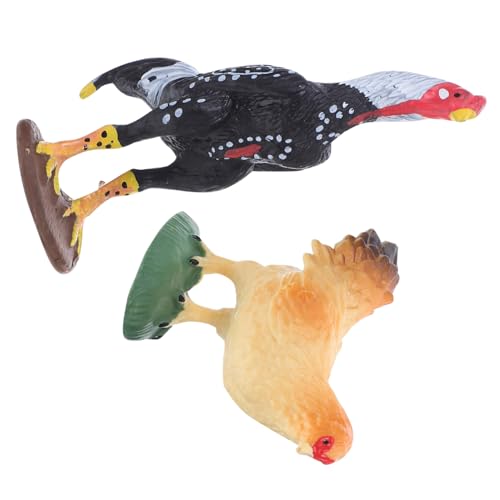UPKOCH 2 Stücke Simulierte Bauernhof Huhn Spielzeug Realistische Geflügel Tier Modelle Kunststoff Hahn Und Henne Tier Figuren Pädagogisches Spielzeug Für Kinder von UPKOCH