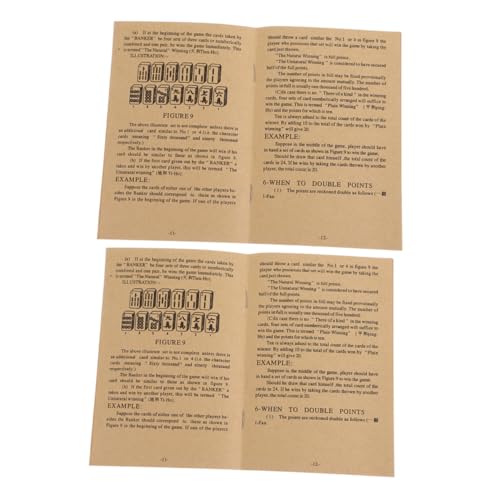 UPKOCH 2 Stücke Sparrow Bedienungsanleitung Mahjong Regelbuch Mahjong Anweisung Buch Lernen Bord Spiele Hellbraun Papier von UPKOCH