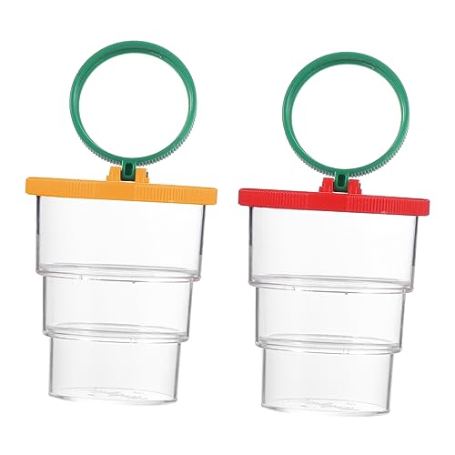 UPKOCH 2 Teiliges Insektenbeobachtungs Set Insektenjagd Set Für Stapelbecher Gerät Insektenbeobachter Sitzsack Spiel Insektenfänger Kleinkinder Outdoor Bauchmuskeln Rot von UPKOCH