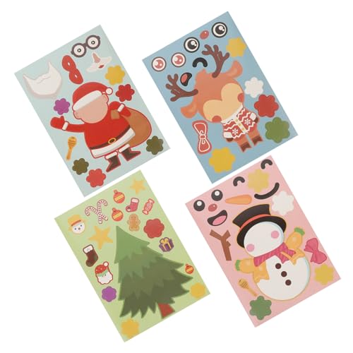UPKOCH 20 Blätter Weihnachtsaufkleber Weihnachtsmann-Puzzle-Aufkleber Puzzle-Aufkleber Für Aufkleber Mit Weihnachtsmuster Weihnachtskinderaufkleber Kindergeschenk Papier von UPKOCH
