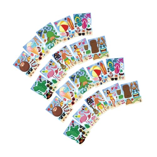 UPKOCH 20 Blätter Jungen Und Mädchen Bastelaufkleber Aufkleber Taschenetikett Hawaii Partyzubehör Aufkleberset Für Party-Goodie-Bags von UPKOCH